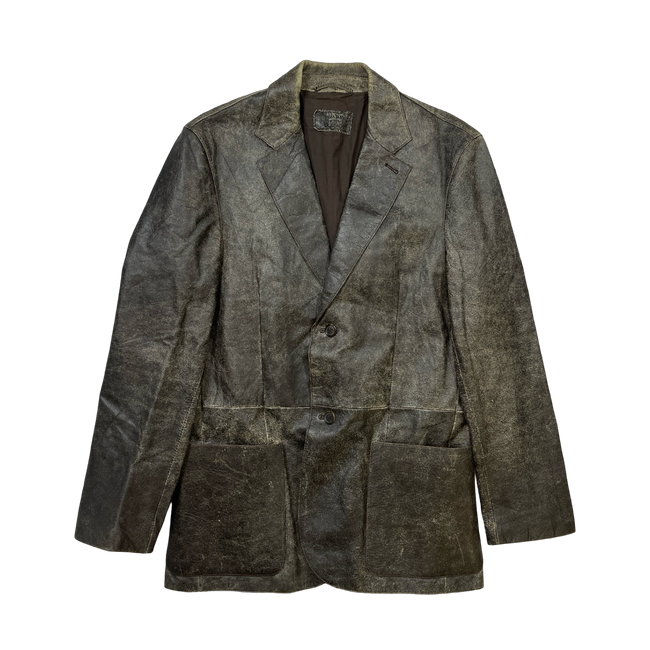 Prada Distressed Leather Blazer Jacket (USED)