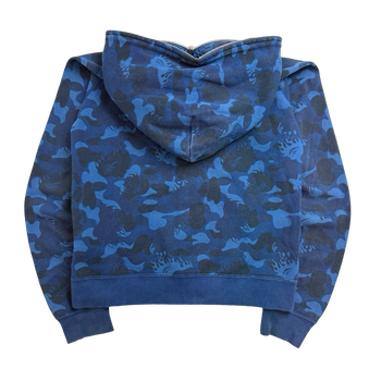 BAPE Fire Camo Full Zip Hoodie Blue (USED)