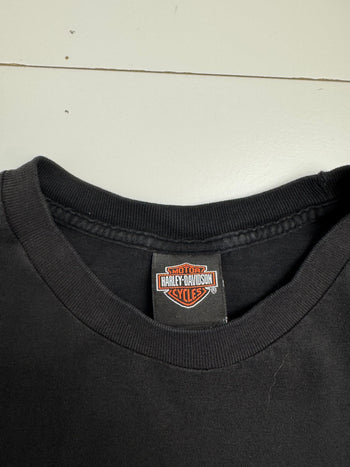 (M) Vintage Viking Land Harley-Davidson Tee Black