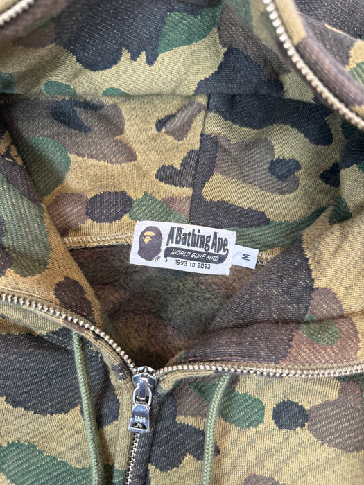 BAPE 1st Camo Jacquard Full Zip Hoodie Green (USED) | Vitnage Clothing Store Canada