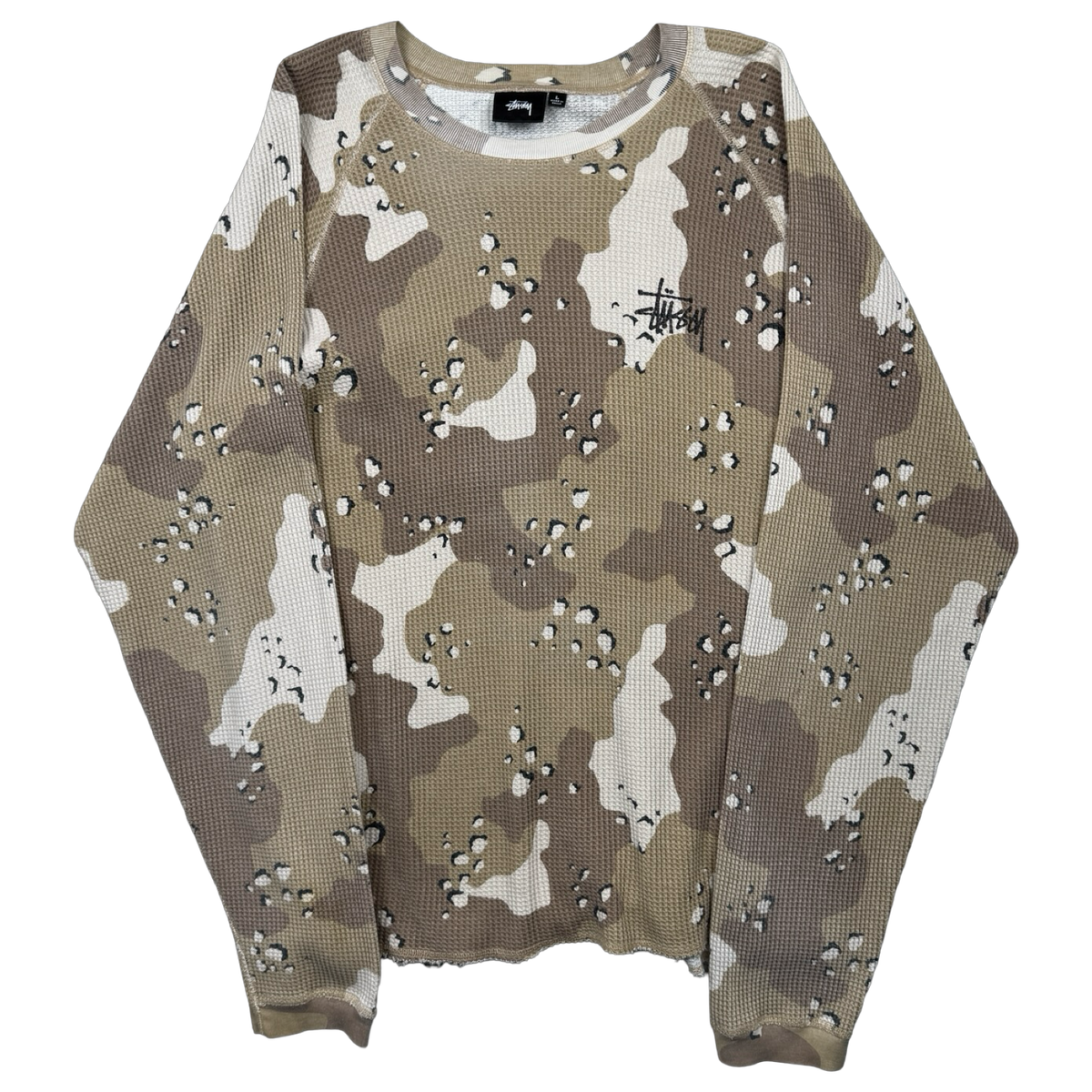 Stussy Raglan Thermal Longsleeve Desert Camo (USED)