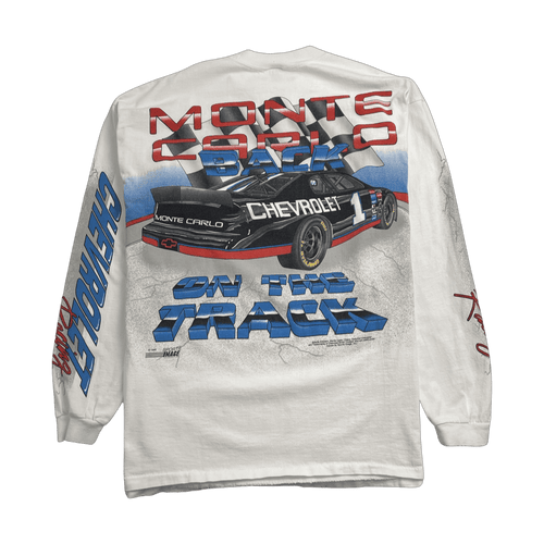 (XL) Vintage Chevrolet Nascar Racing L/S Tee White | Vintage Clothing Store Canada