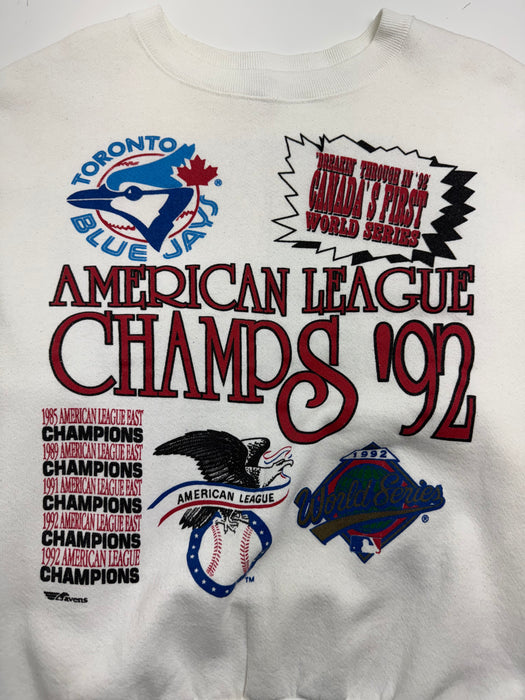 Vintage '92 Toronto Blue Jays Championship Sweatshirt White | Vitnage Clothing Store Canada