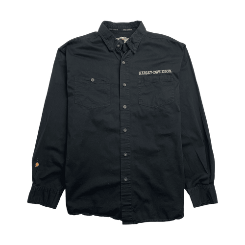 (L) Vintage Harley Davidson Button-up Black | Vintage Clothing Store Canada