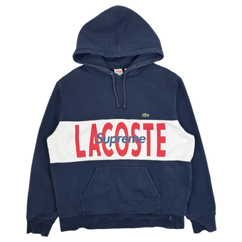 Supreme LACOSTE Logo Panel Hoodie Navy (USED)