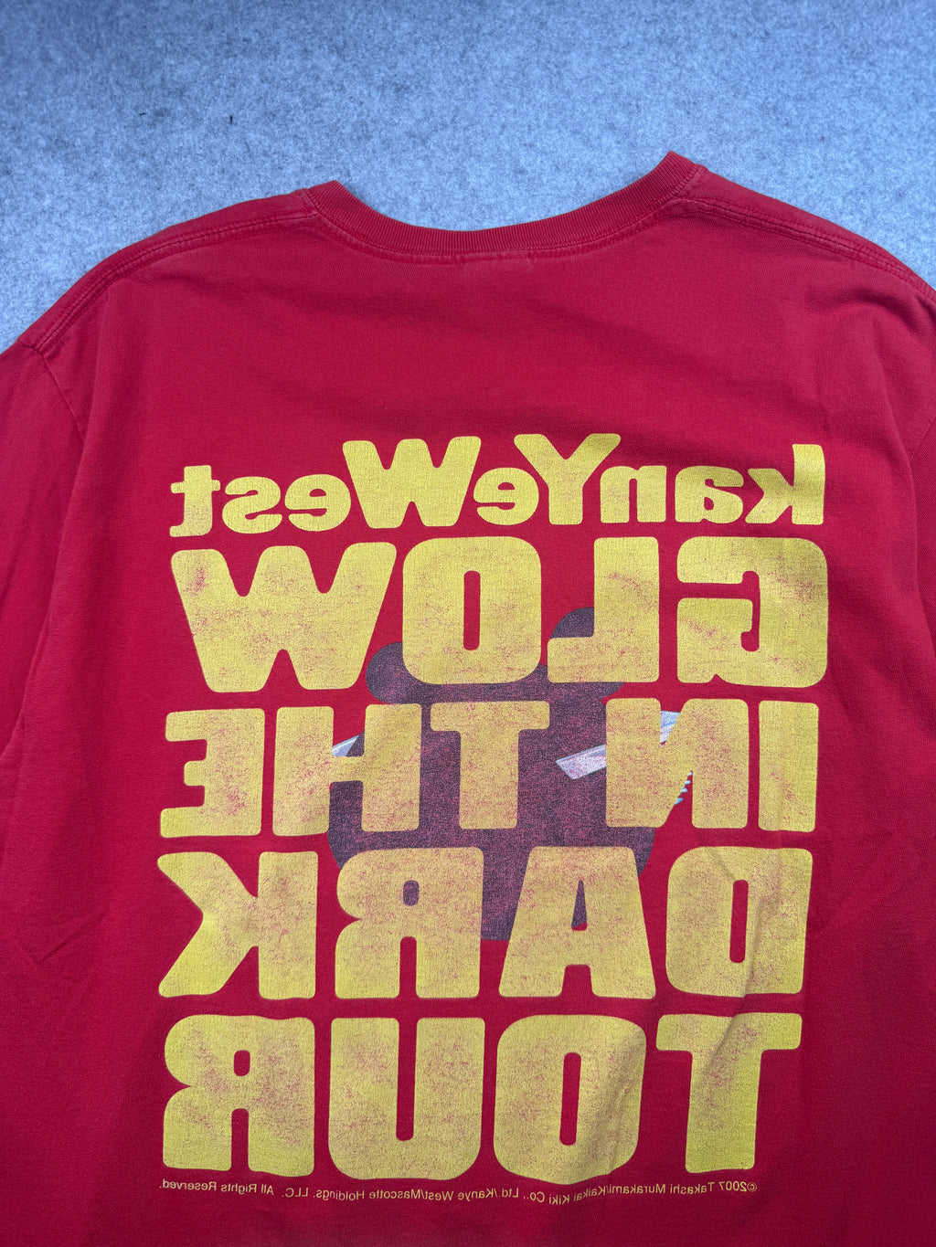 Vintage 2000’s Kanye West Glow In The Dark Tour Tee Red