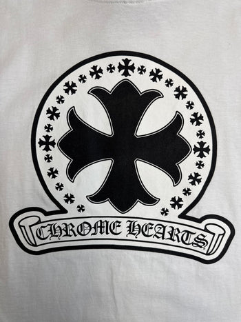 Vintage Chrome Hearts Cross Stamp Pocket Tee White