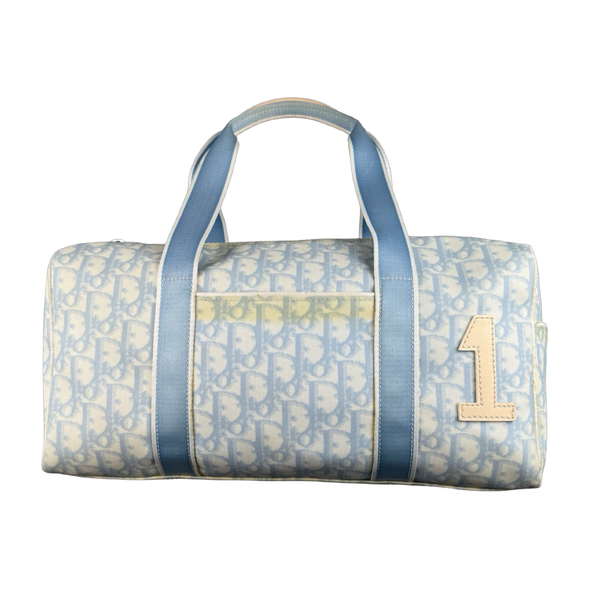 Women’s Christian Dior Trotter Canvas Boston Bag Light Blue