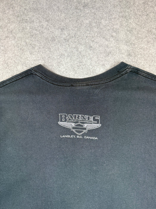 Vintage Harley Davidson Metallic Canada Flag Tee Black | Vitnage Clothing Store Canada