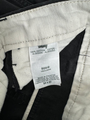 (35) Vintage Levis 505 Silver Tab Chino Pants Black