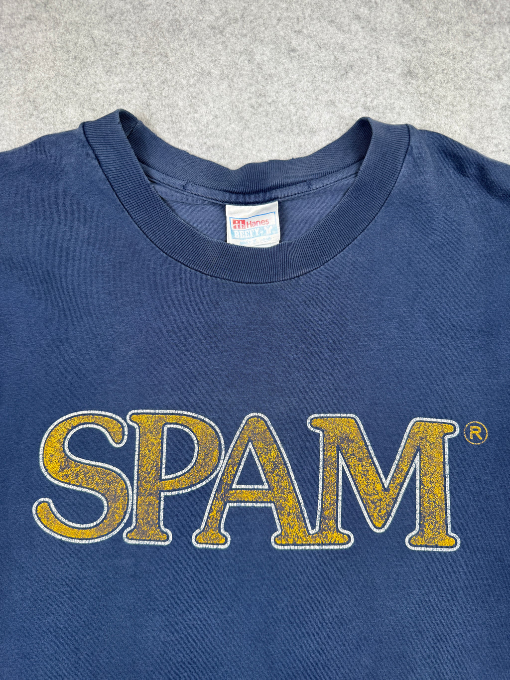 Vintage Spam Logo Tee Navy