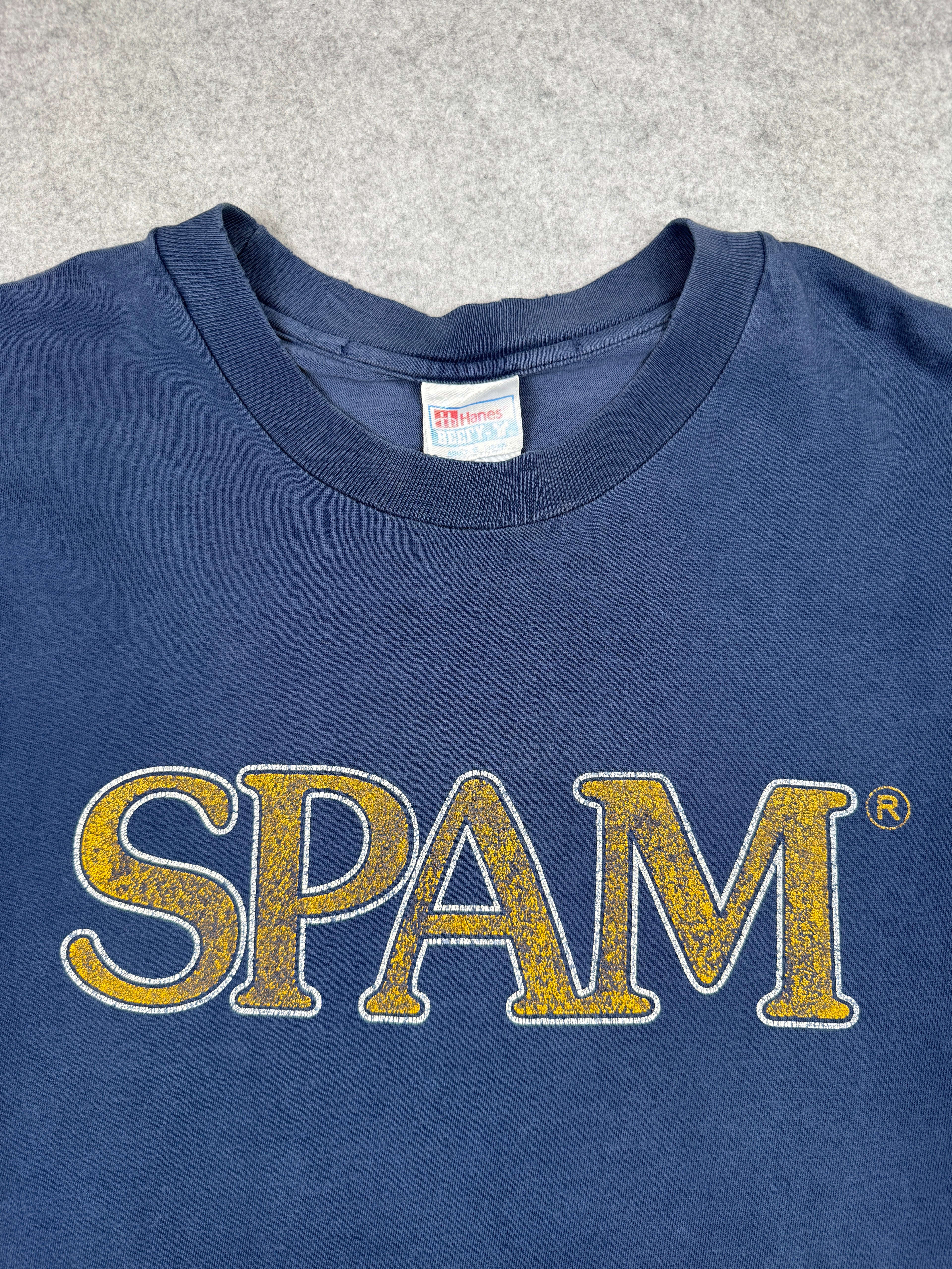 Vintage Spam Logo Tee Navy