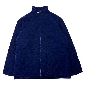 Vintage Tommy Hilfiger Quilted Velour Jacket Blue