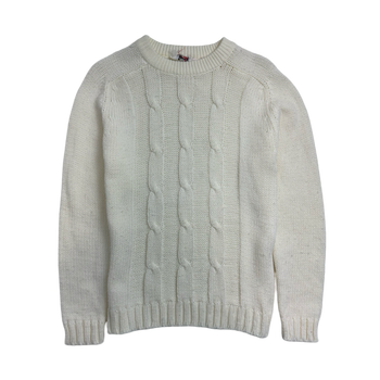 (XS) Vintage Thunderbird Cable Knit Cream