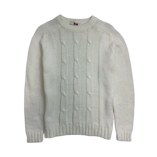 (XS) Vintage Thunderbird Cable Knit Cream | Vintage Clothing Store Canada