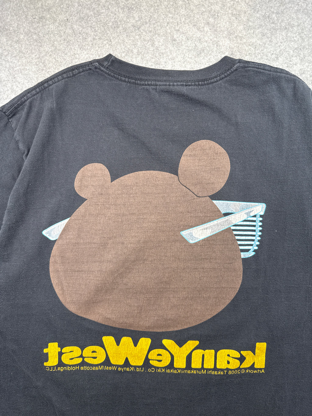 Vintage 2000’s Kanye West x Takashi Murakami Graduation Bear Tee Black