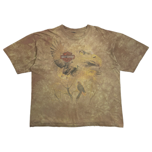 Vintage 1990s Harley Davidson Chillicothe Ohio Tee Tie Dye Brown | Vintage Clothing Store Canada