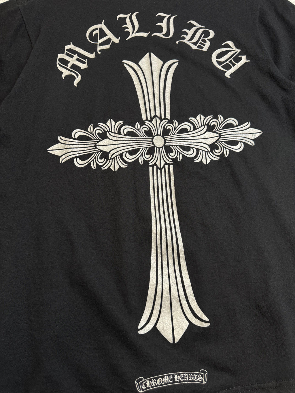 Chrome Hearts Tonal Malibu Floral Cross Pocket Tee Black