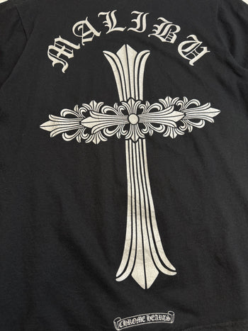 Chrome Hearts Tonal Malibu Floral Cross Pocket Tee Black