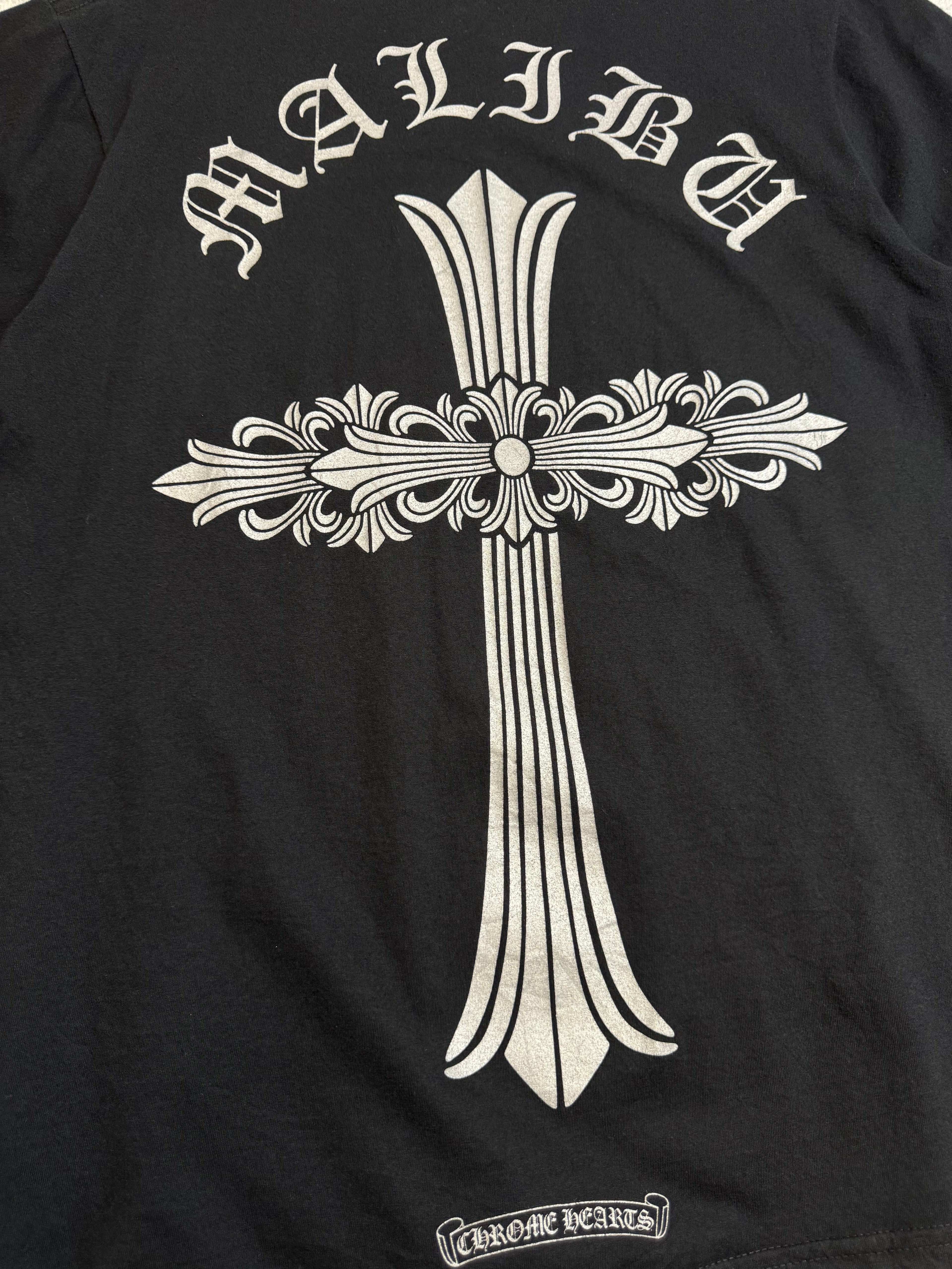 Chrome Hearts Tonal Malibu Floral Cross Pocket Tee Black