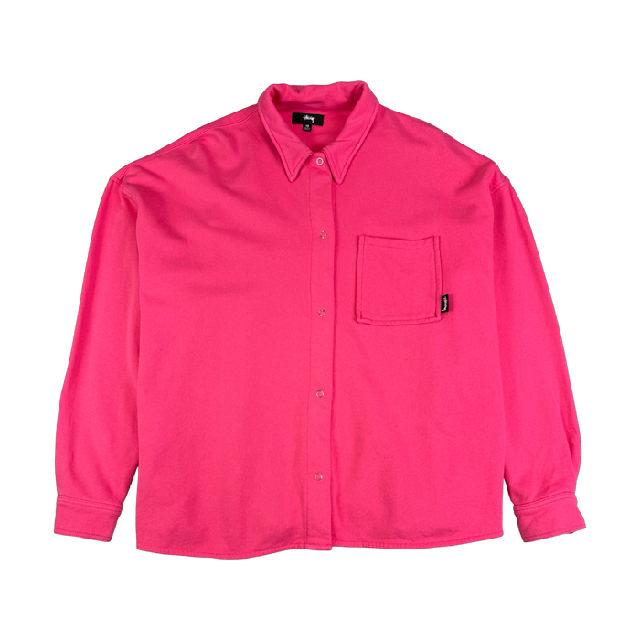 Stussy Huron Button Up Shirt Hot Pink (USED) | Vitnage Clothing Store Canada