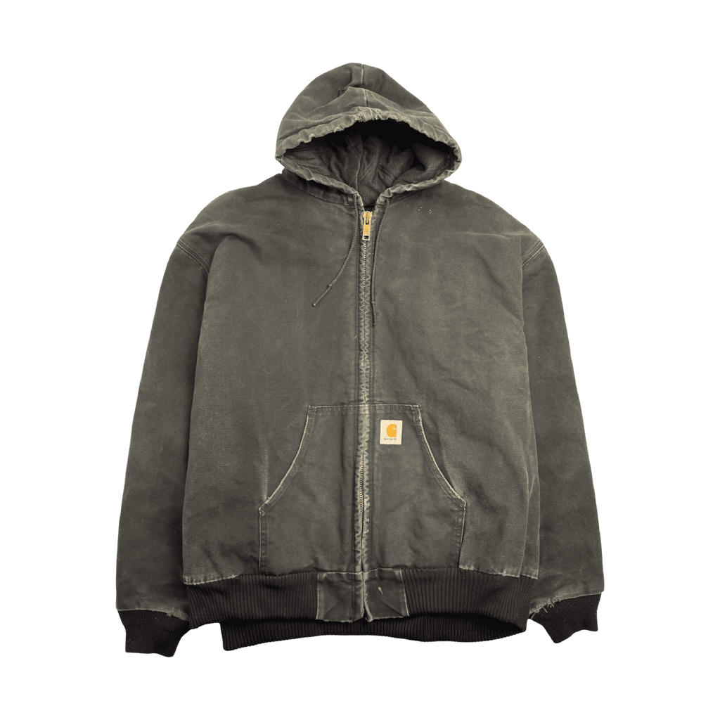 Vintage Carhartt Hooded Zip Work Jacket Black