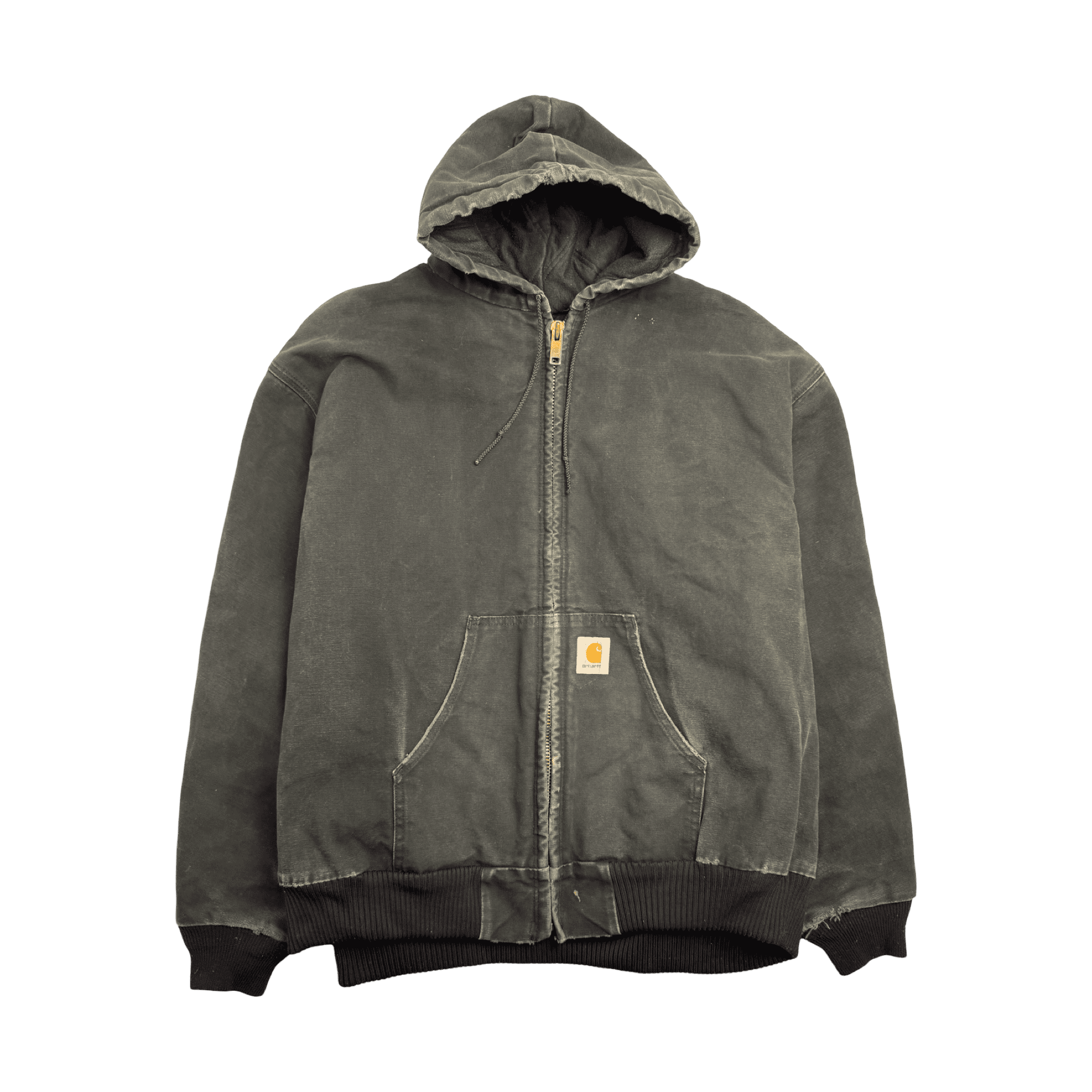 Vintage Carhartt Hooded Zip Work Jacket Black