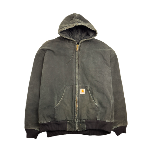 Vintage Carhartt Hooded Zip Work Jacket Black | Vintage Clothing Store Canada