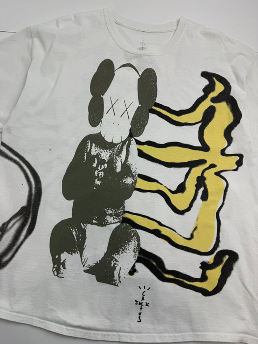 Travis Scott Cactus Jack + Kaws For Fragment Tee Aged Yellow (USED) | Vitnage Clothing Store Canada