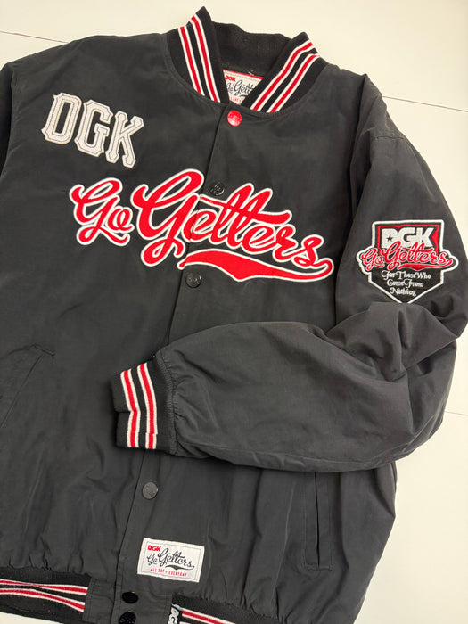 2000s DGK Go Getters Varsity Jacket Black | Vitnage Clothing Store Canada