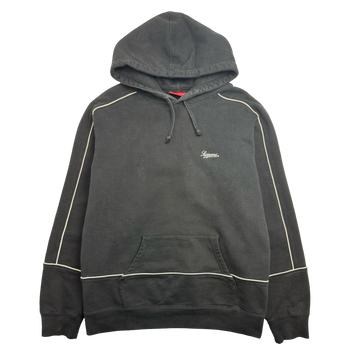 Supreme Piping Hoodie Black (USED)