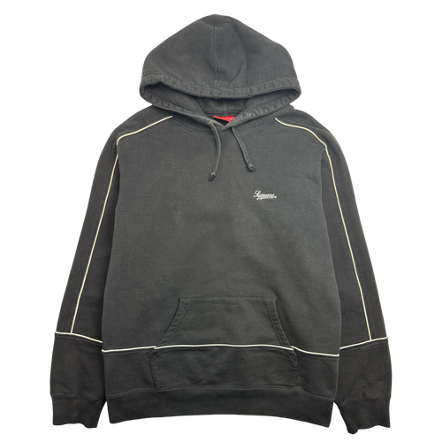 Supreme Piping Hoodie Black (USED) | Vintage Clothing Store Canada