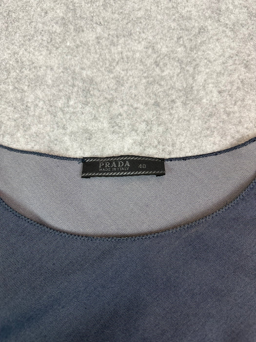 Women’s Prada Vintage Polyester Blouse Blue | Vitnage Clothing Store Canada