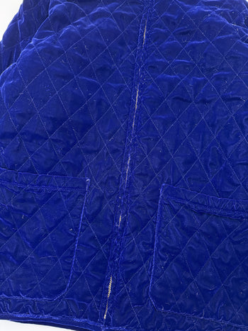 Vintage Tommy Hilfiger Quilted Velour Jacket Blue
