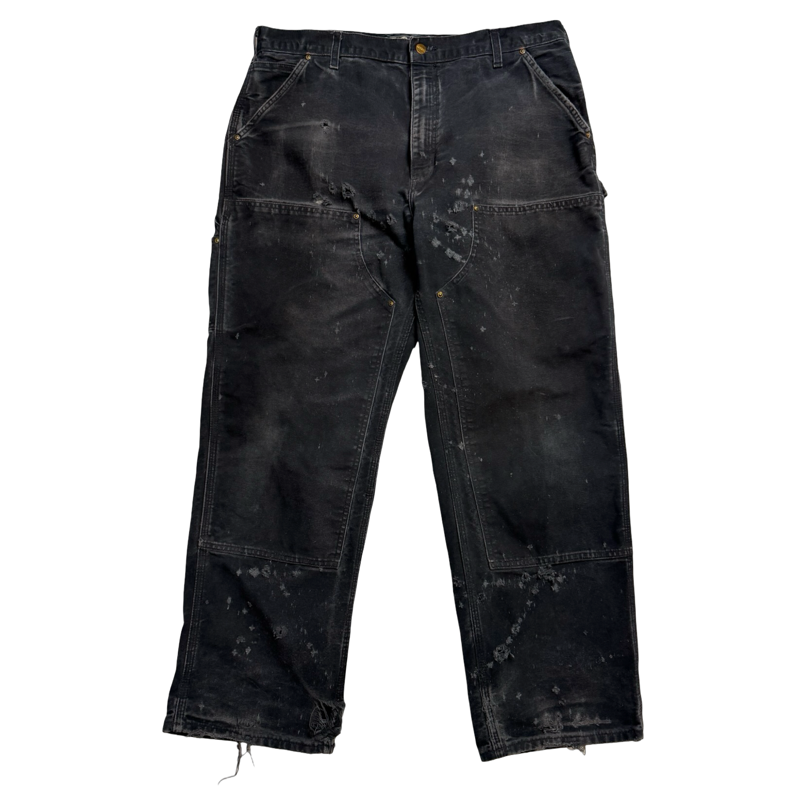 Carhartt Distressed Double Knee Carpenter Pants Black
