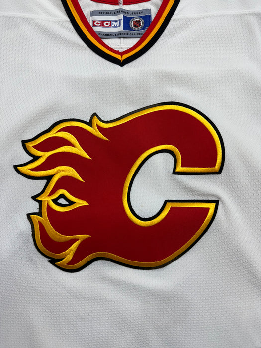 (XL) NHL Calgary Flames Hockey Jersey White | Vitnage Clothing Store Canada