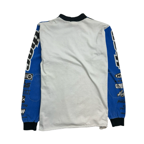 (S) Vintage 90s Thor Motor Sports Jersey L/S Blue | Vintage Clothing Store Canada