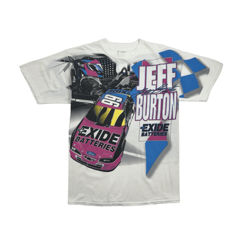 (XL) Vintage Jeff Burton Exide Nascar Racing Tee White | Vintage Clothing Store Canada