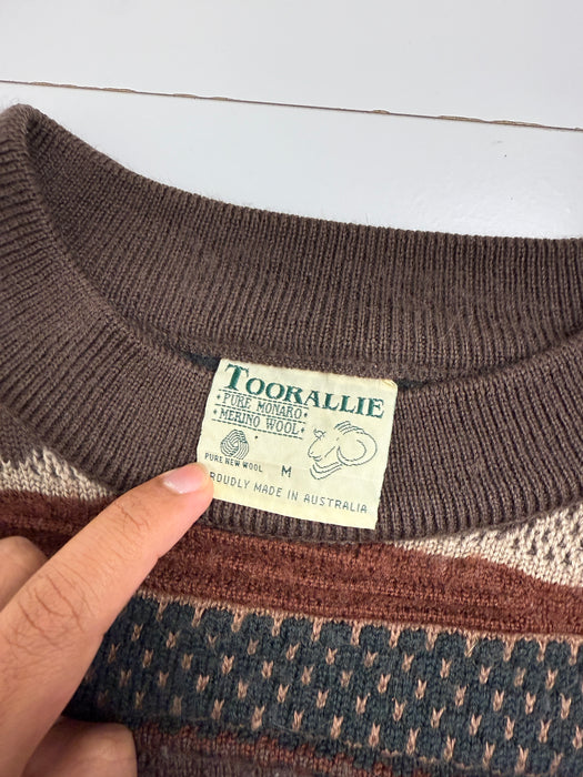 Vintage Toorallie Pattern Wool 3D Knit Brown | Vitnage Clothing Store Canada