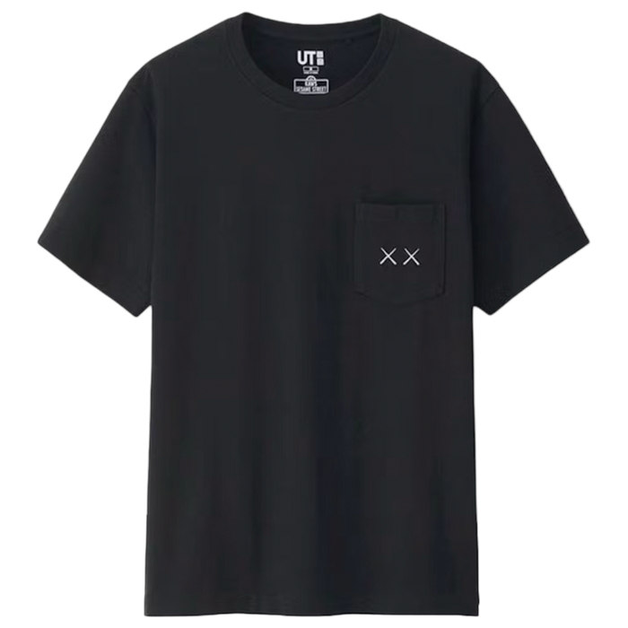 Kaws x Uniqlo Sesame Street Pocket Tee Black | Vitnage Clothing Store Canada