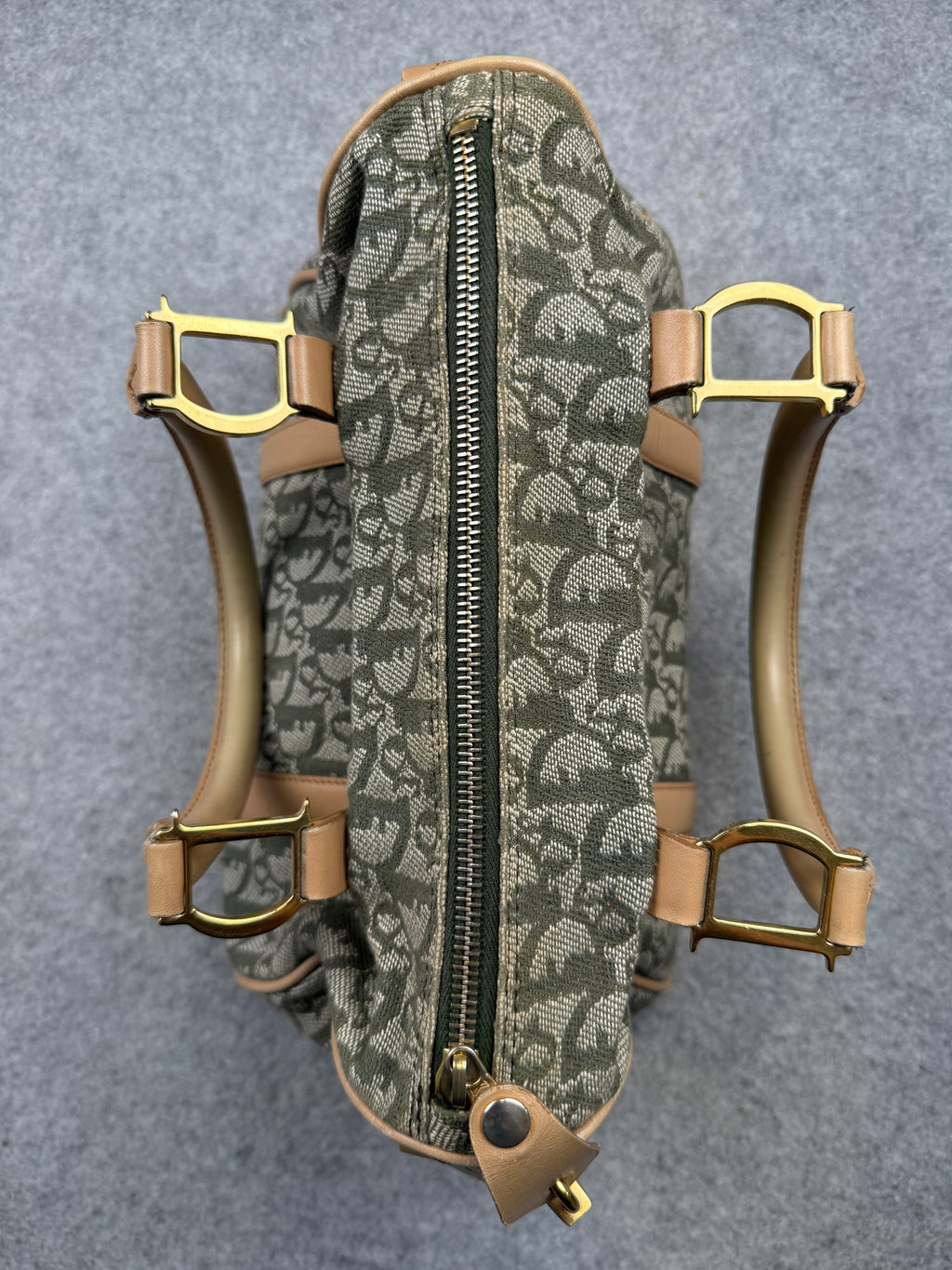 Christian Dior Diorissimo Canvas Boston Bag Green