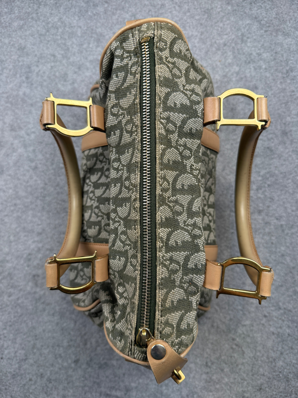 Christian Dior Diorissimo Canvas Boston Bag Green