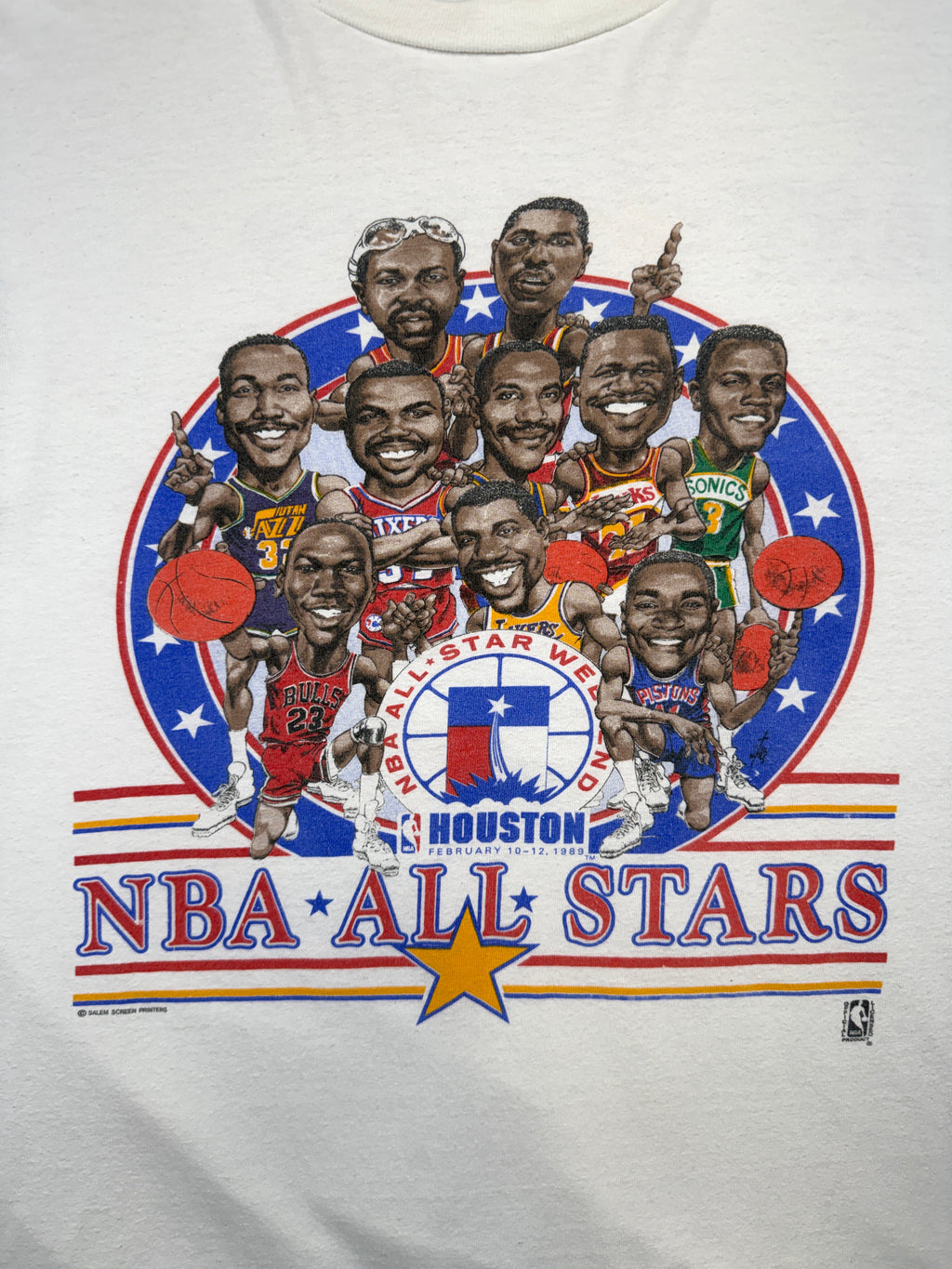 Vintage 1989 NBA All Stars East vs West Tee White