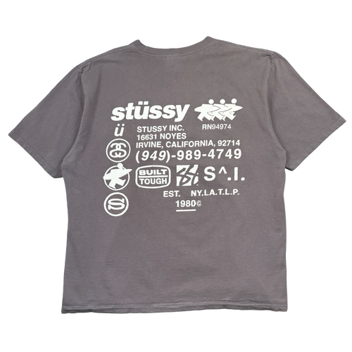 Stussy Pigment Dyed DNA Tee Grey (USED) | Vintage Clothing Store Canada