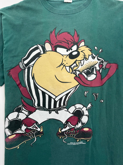 Vintage '94 Tazmania Devil Soccer Tee Green | Vitnage Clothing Store Canada