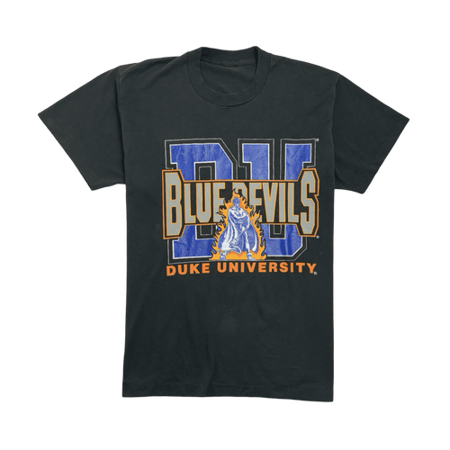 (L) Vintage 90s Duke University Blue Devils Tee Black | Vintage Clothing Store Canada