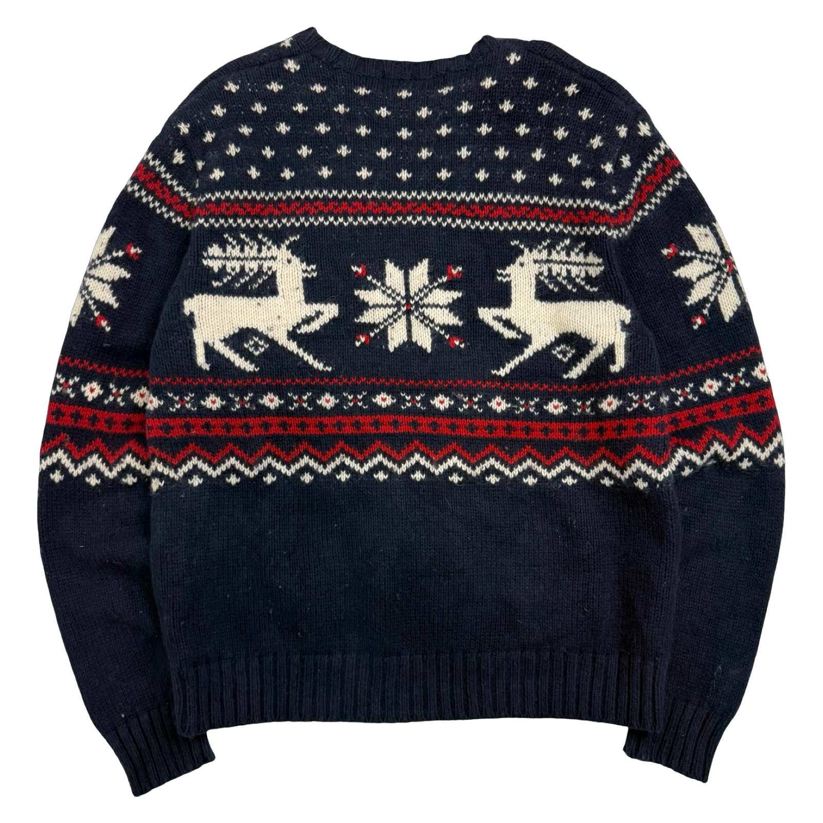 Vintage Polo Ralph Lauren Reindeer Christmas Wool Knit Sweater