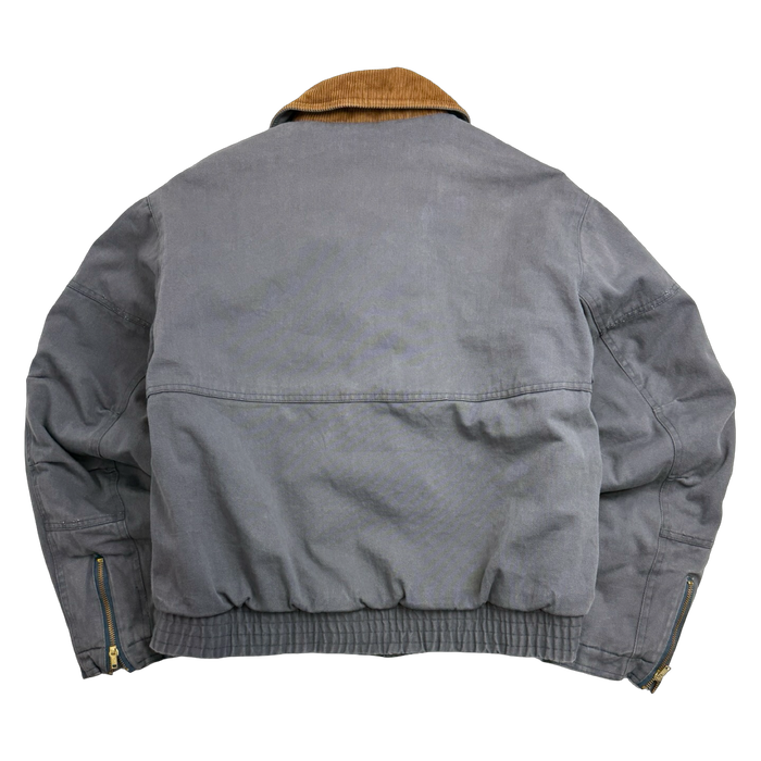 Vintage 1990s Dalesport Quilted Canvas Work Jacket Grey | Vitnage Clothing Store Canada
