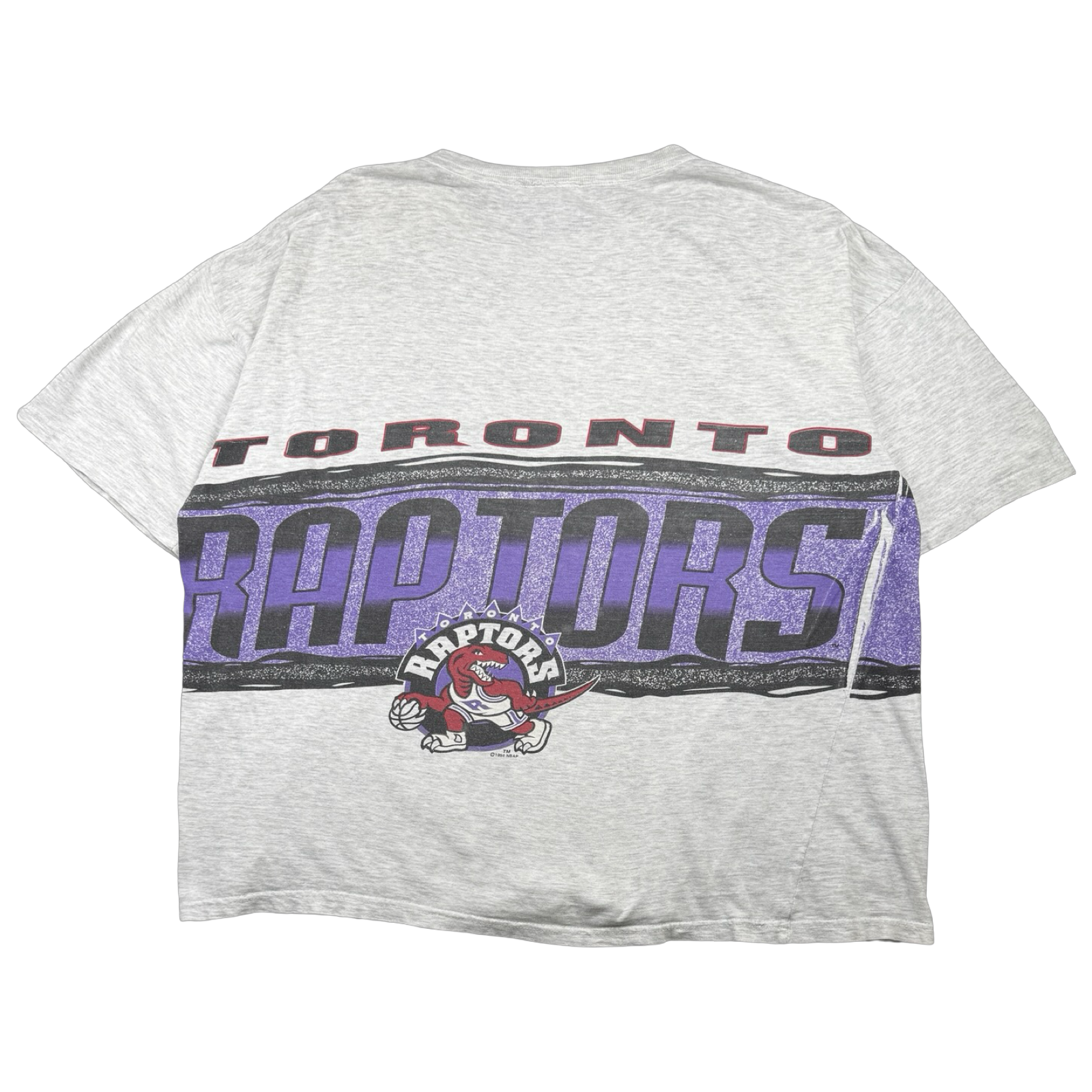 Vintage Toronto Raptors Wrap Around Purple Band Tee Grey