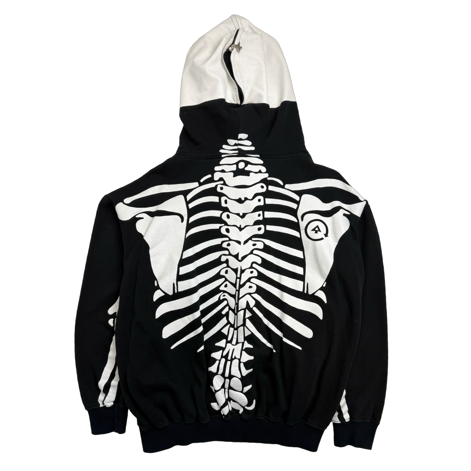2000s LRG Dead Serious Skeleton Full Zip Hoodie Black